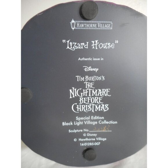 Disney's Hawthorne Village Nightmare Before Christmas Lizard House Black Light - Picture 6 of 7